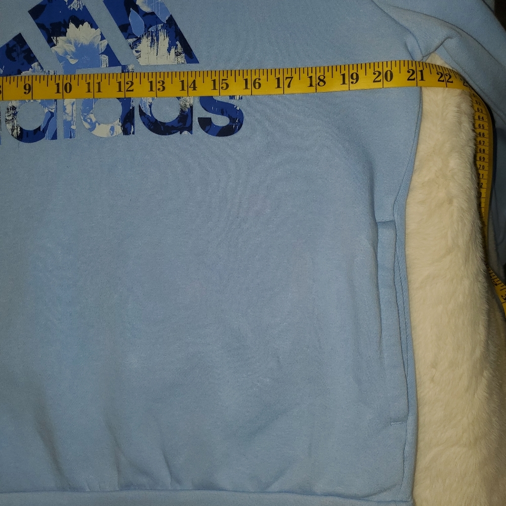 Adidas Powder Blue Hooded Sweatshirt - Picture 7 of 12